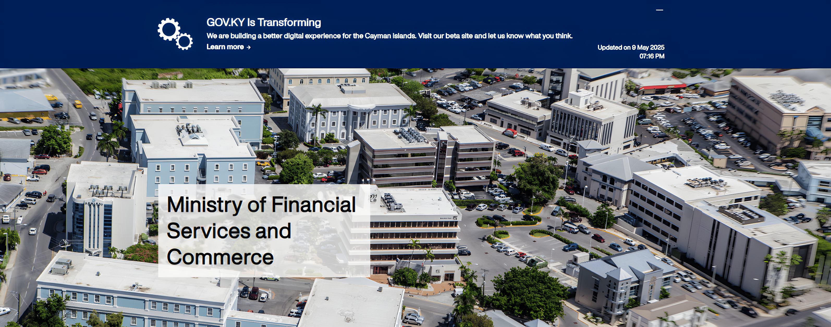 Aerial view of George Town, Cayman Islands